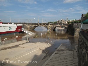 When we arrived in Dresden it was just recovering from the worst flood since 2002. The river was still receding.