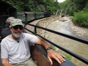 The open-air wagon was the best way to see the beautiful countryside.