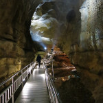 A labyrinth of stainless steel walkways allow visitors to wander for an hour or more through the various chambers.