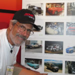 Gary is pointing at the photo of The Turtle V which was selected for the Battle of the Builder truck category.