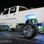 A truck fully illuminated with Grote Ind. LED light strips.