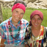 Monika bought this traditional Pamiri style necklace from this lady who later presented her with a headband as a gift.