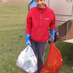 Monika picked up some of the garbage left behind but the local cows found it interesting to investigate.