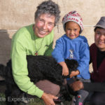 The black baby goat insisted he be in the photo.