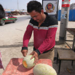 This vendor was happy to cut the melons into bite size for us to snack on.