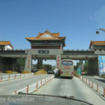 The entrance to the Mogao Caves was impressive.