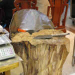 Beautiful chopping block but maybe would not pass the health inspector.