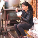 Taking a break, with all this food it can make you hungry.