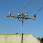 Siberian style power pole