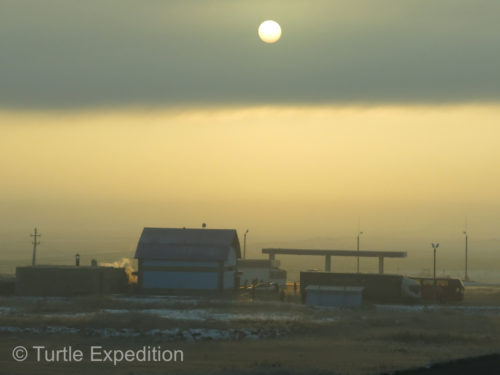 Habitation fog created a moody sunrise.