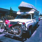 On The Turtle II bumper two-inch trailer hitch receiver sockets on both sides served to mount a motorcycle rack.
