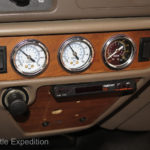 Lower and center, gauges show the condition of left and right Hellwig air bags and the pressure in the AccuAir 5-gallon reserve tank that powers our Fiamm air horns and the ARB Air Locker.