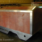 The Turtle V camper shell is ready for cutting out the openings.
