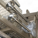The rack afforded a convenient place to bolt a pair of Fiamm stainless steel marine air horns. Loud horn is an international language.