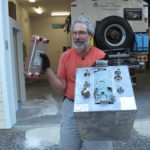 The Kelvion Plate heat exchanger in my right hand replaced the inefficient 6-gallon marine water heater.
