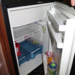The Dometic Coolmatic compressor refrigerator has been ideal. It’s extremely quiet and can even make ice cubes, freeze ice cream or week’s worth of chicken or fish.