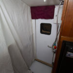 The roomy shower in the doorway is a German idea for a space that’s always there. It’s great when it’s not practical to use our outdoor shower.