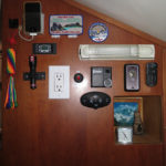 The controls for music, the heater, the hot water heater and in the roof mounted remote GoLight are conveniently located right by our bed.