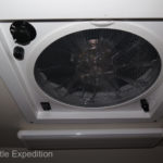 Temperature-controlled Dometic Fan-Tastic Vents can move a huge amount of fresh air in or stale hot air and cooking odors out in seconds. Cracking a window by our bed creates a gentle breeze at night.