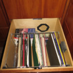 A file drawer holds all our important papers, travel documents and information on where we’ve been and where we’re going.