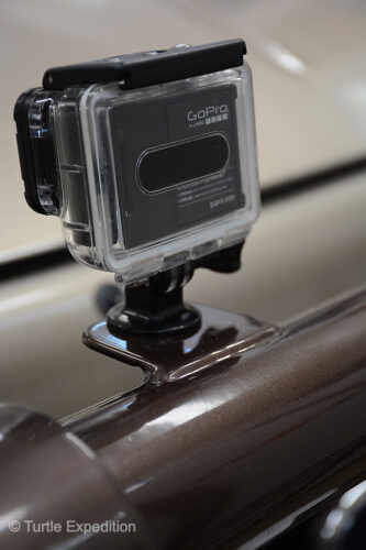 The main top bar of our Buckstop bumper proved to be the ideal place for our Go Pro camera in addition to a second bracket on the roof rack.